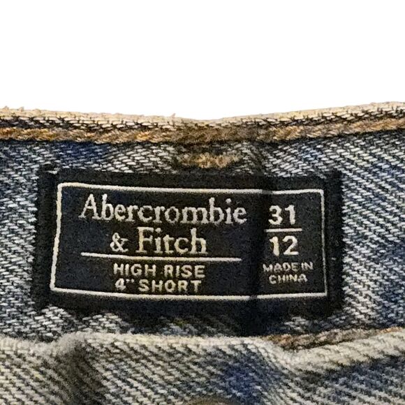 Abercrombie & Fitch 31/12 High Rise 4" Shorts Button Fly Raw Hem Preppy School - Picture 3 of 7